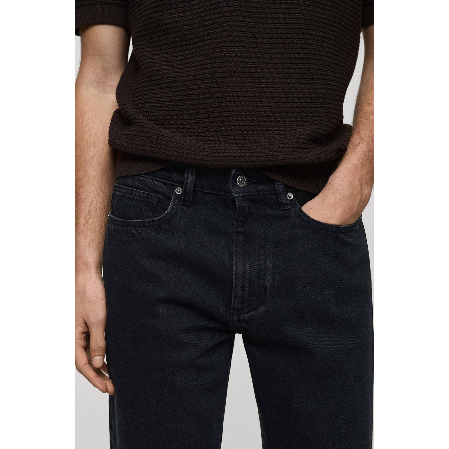 Mango Man tapered jeans changeant grijs