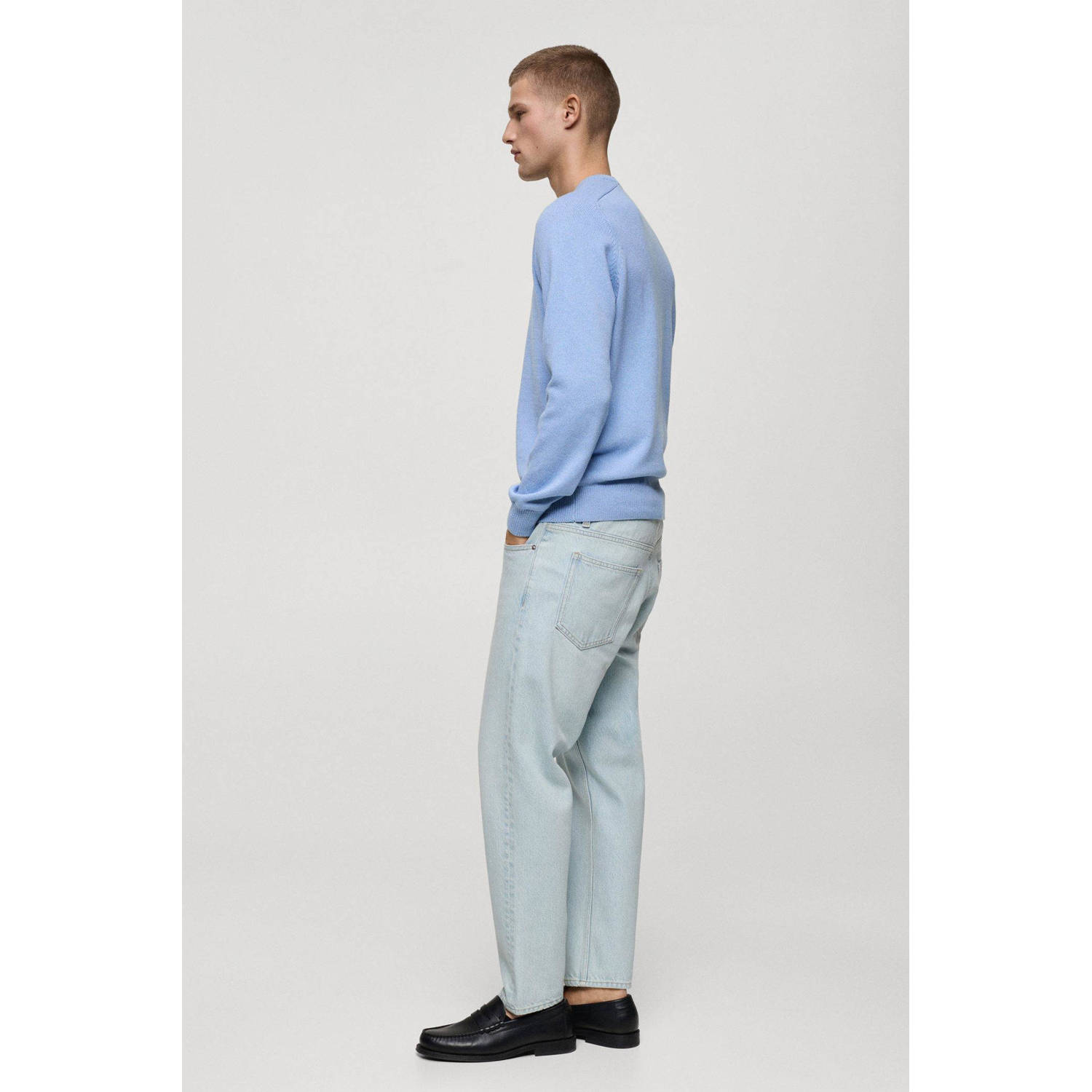 Mango Man tapered jeans changeant blauw