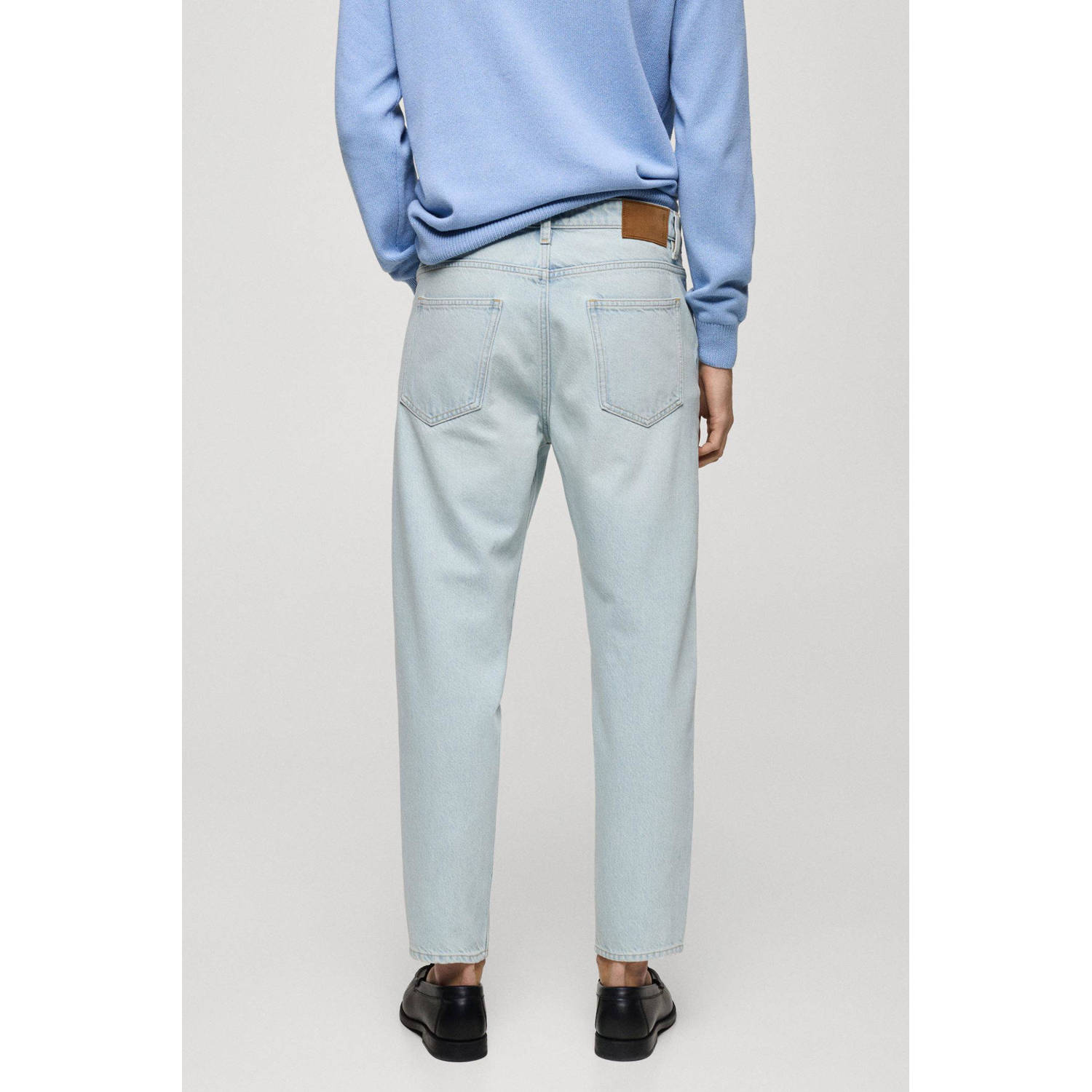 Mango Man tapered jeans changeant blauw