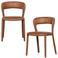 WOOOD WOOOD Noble Eetkamerstoelen - Polyester - Warm Bruin - Set van 2