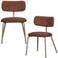 WOOOD Travis Eetkamerstoelen - Polyester - Bruin - Set van 2