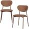 WOOOD Valor Eetkamerstoelen - Polyester - Bruin - Set van 2