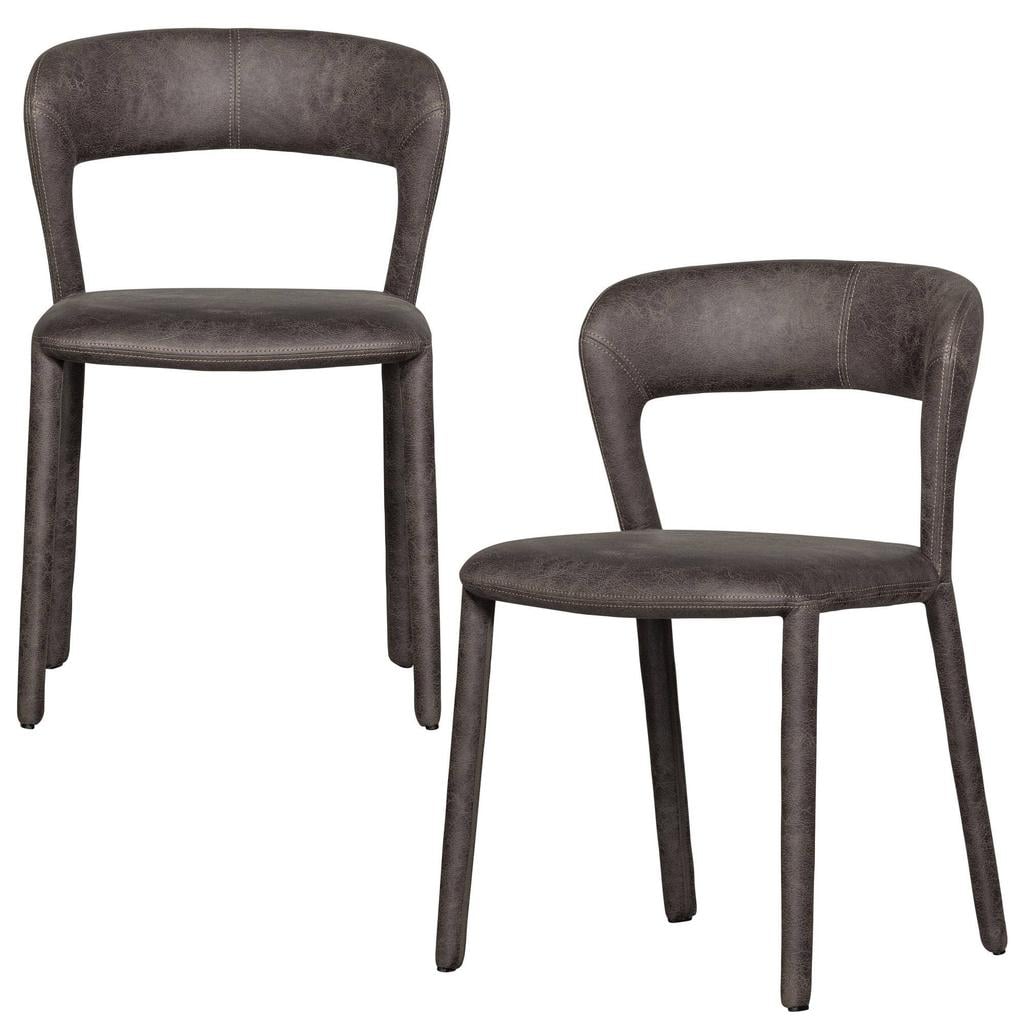 WOOOD Noble Eetkamerstoelen - Polyester - Taupe - Set van 2