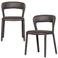 WOOOD Noble Eetkamerstoelen - Polyester - Warm Bruin - Set van 2