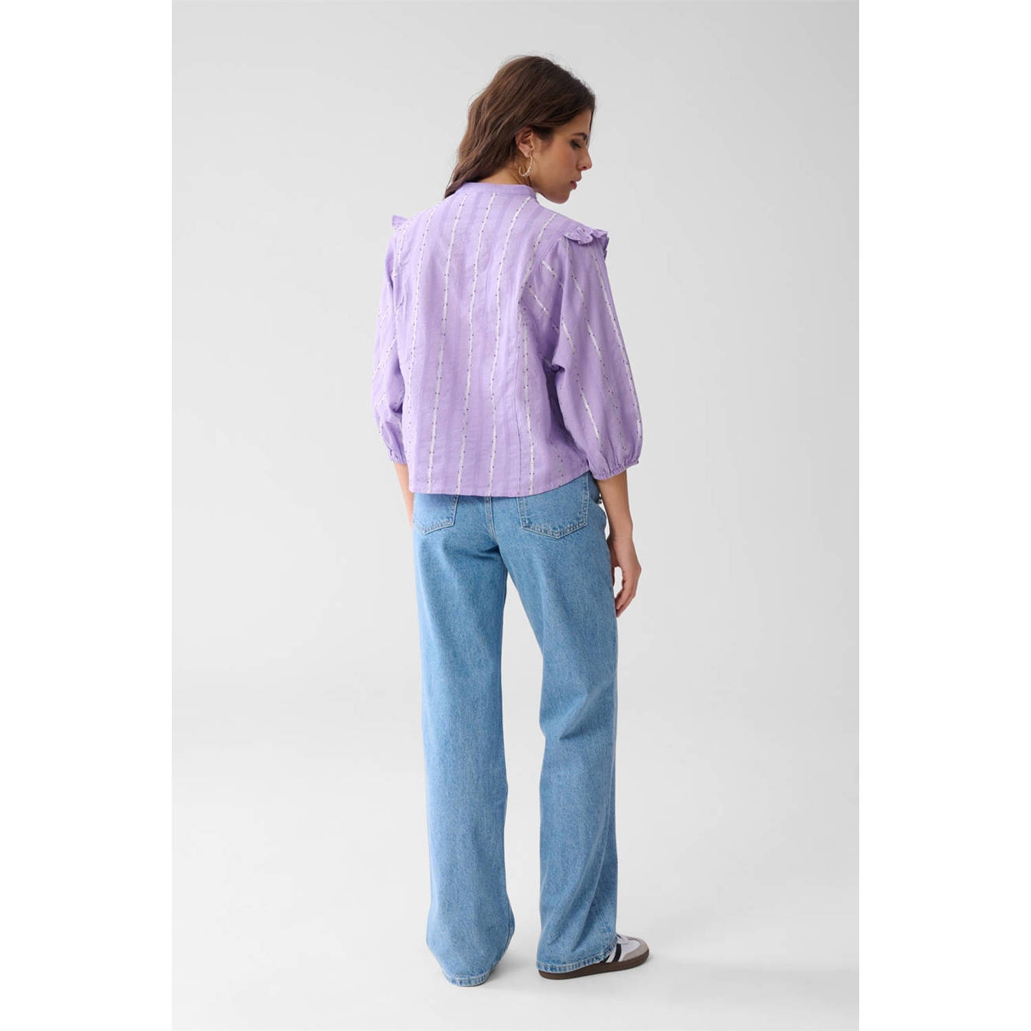 Shoeby blouse lila broderie