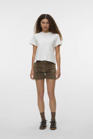 denim regular waist denim short bruin