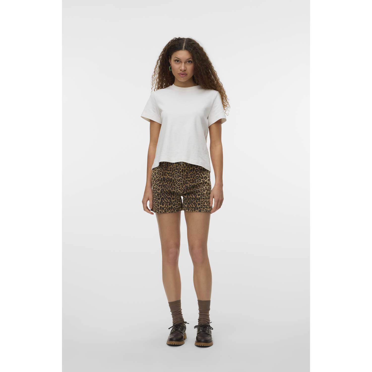 VERO MODA denim regular waist denim short bruin
