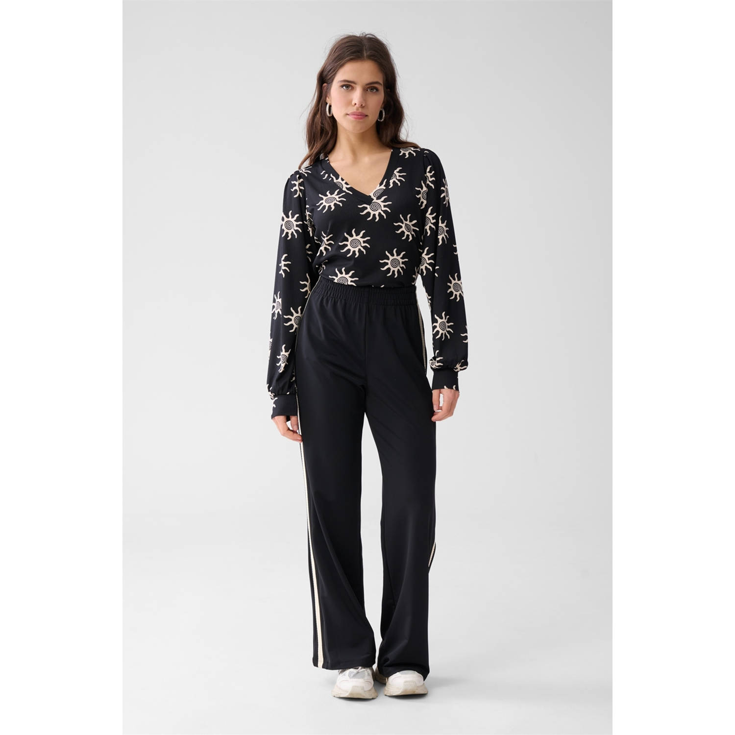 Shoeby wide leg high waist broek zwart