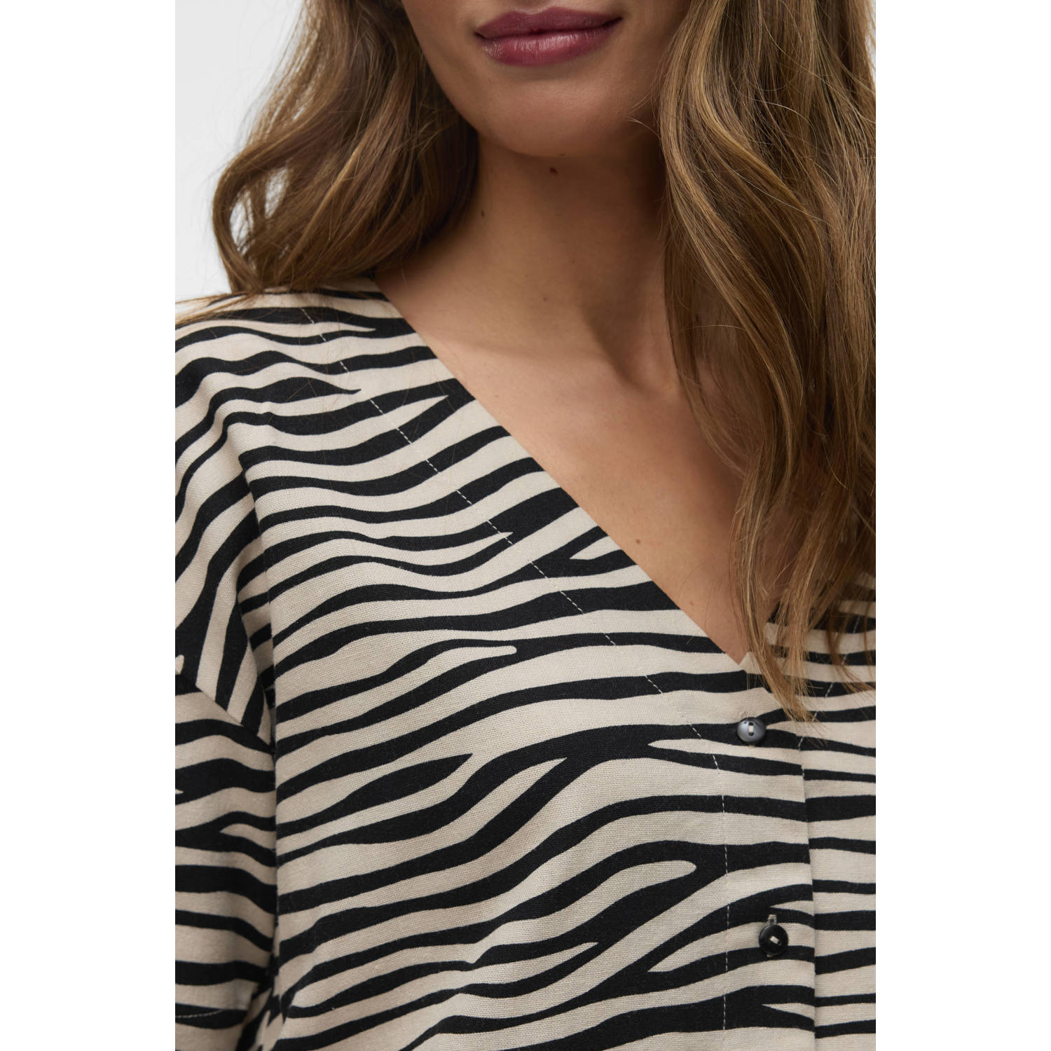 VERO MODA linnen blouse zwart