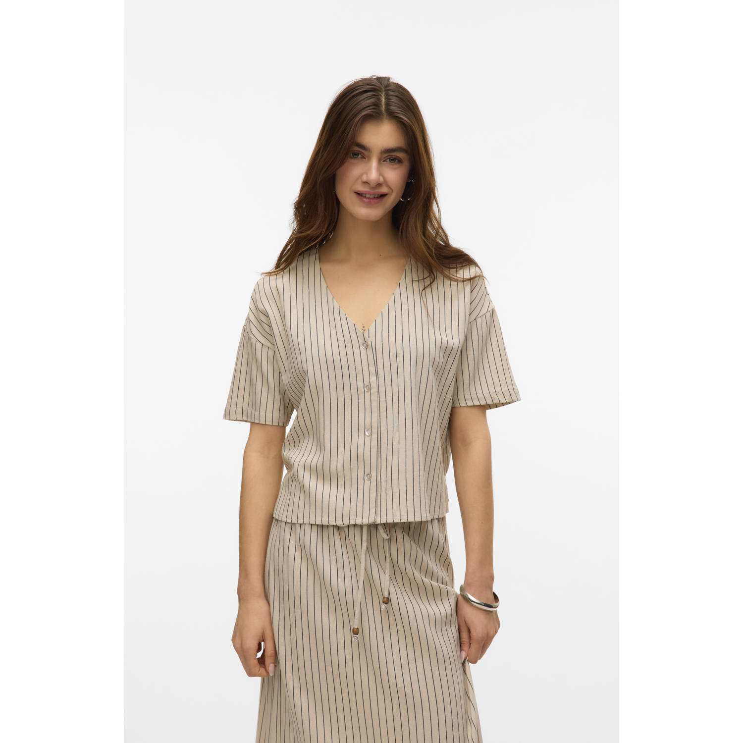 VERO MODA linnen blouse ecru