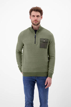 trui rib gebreid groen