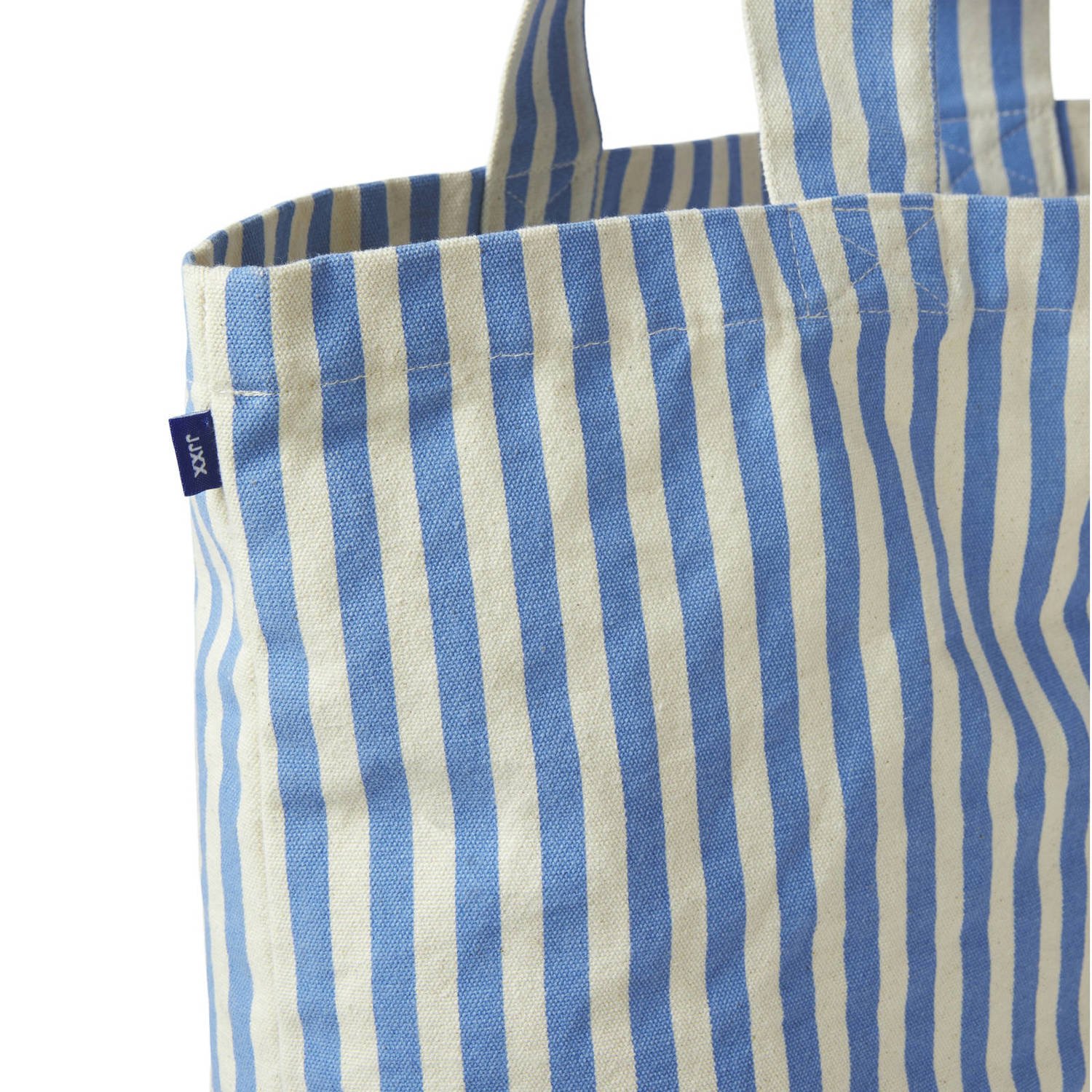 JJXX gestreepte shopper JXBETHANY blauw