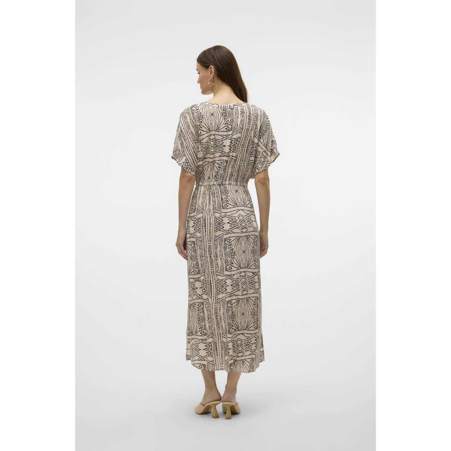VERO MODA midi jurk lichtgrijs