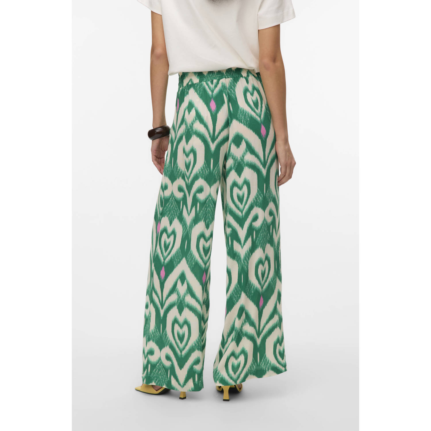 VERO MODA high waist casual broek groen