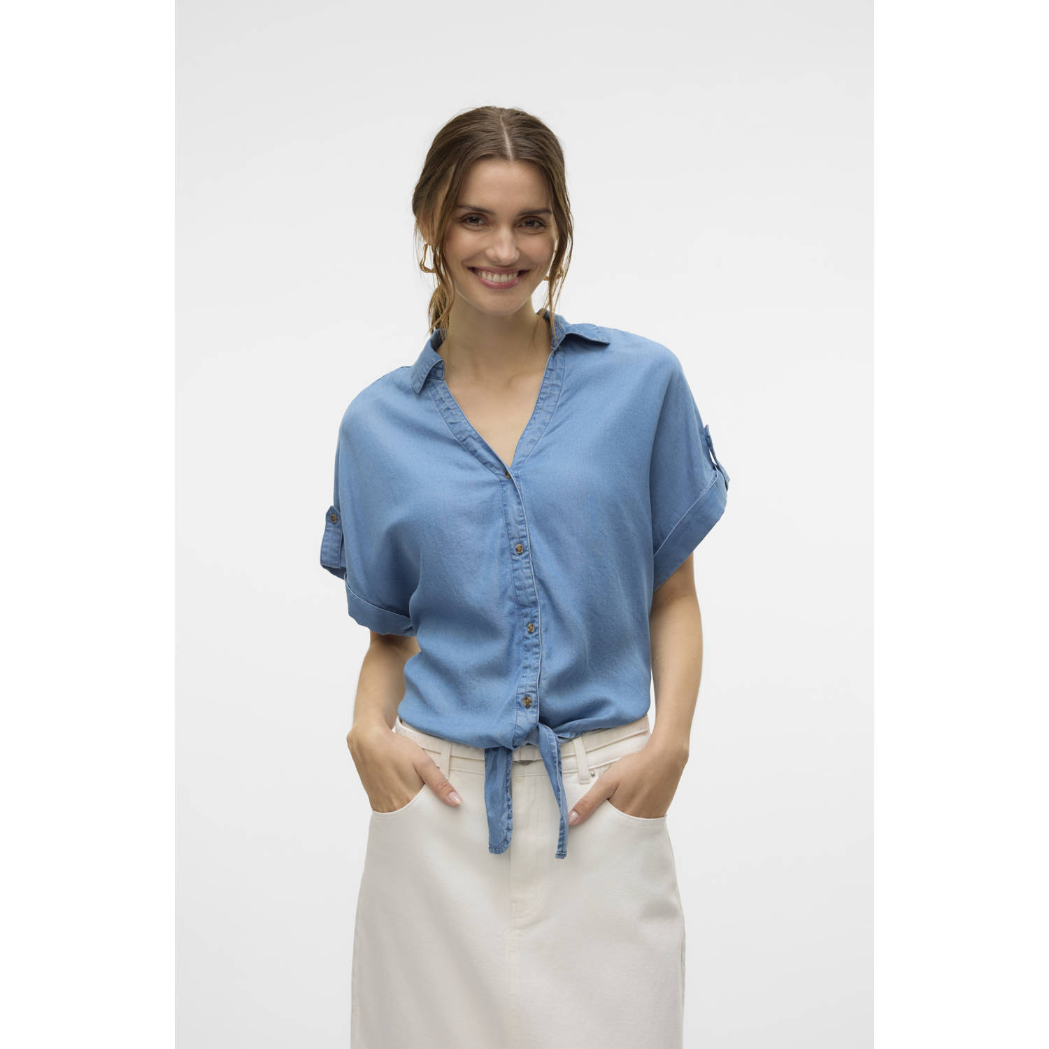 VERO MODA blouse medium blue denim
