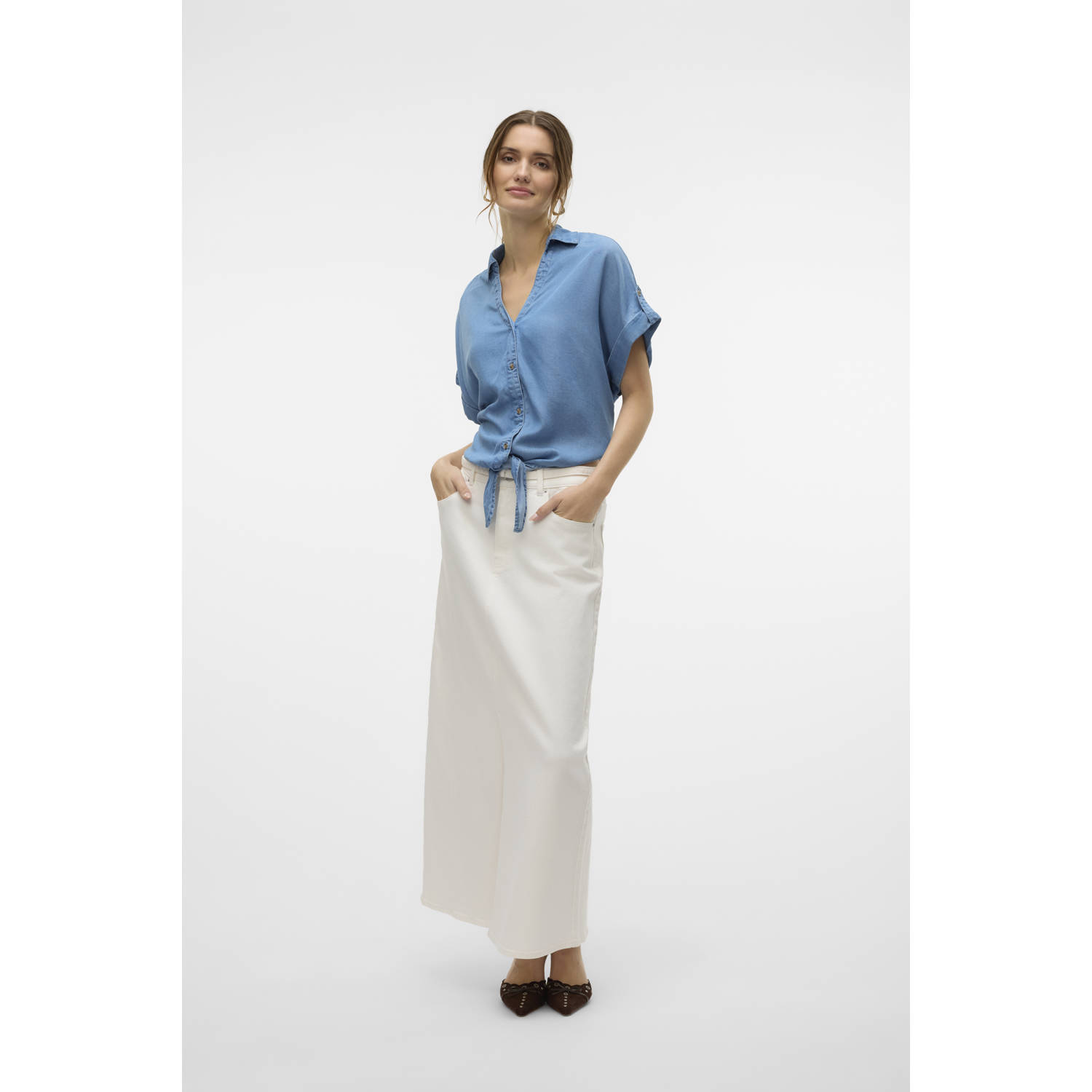 VERO MODA blouse medium blue denim