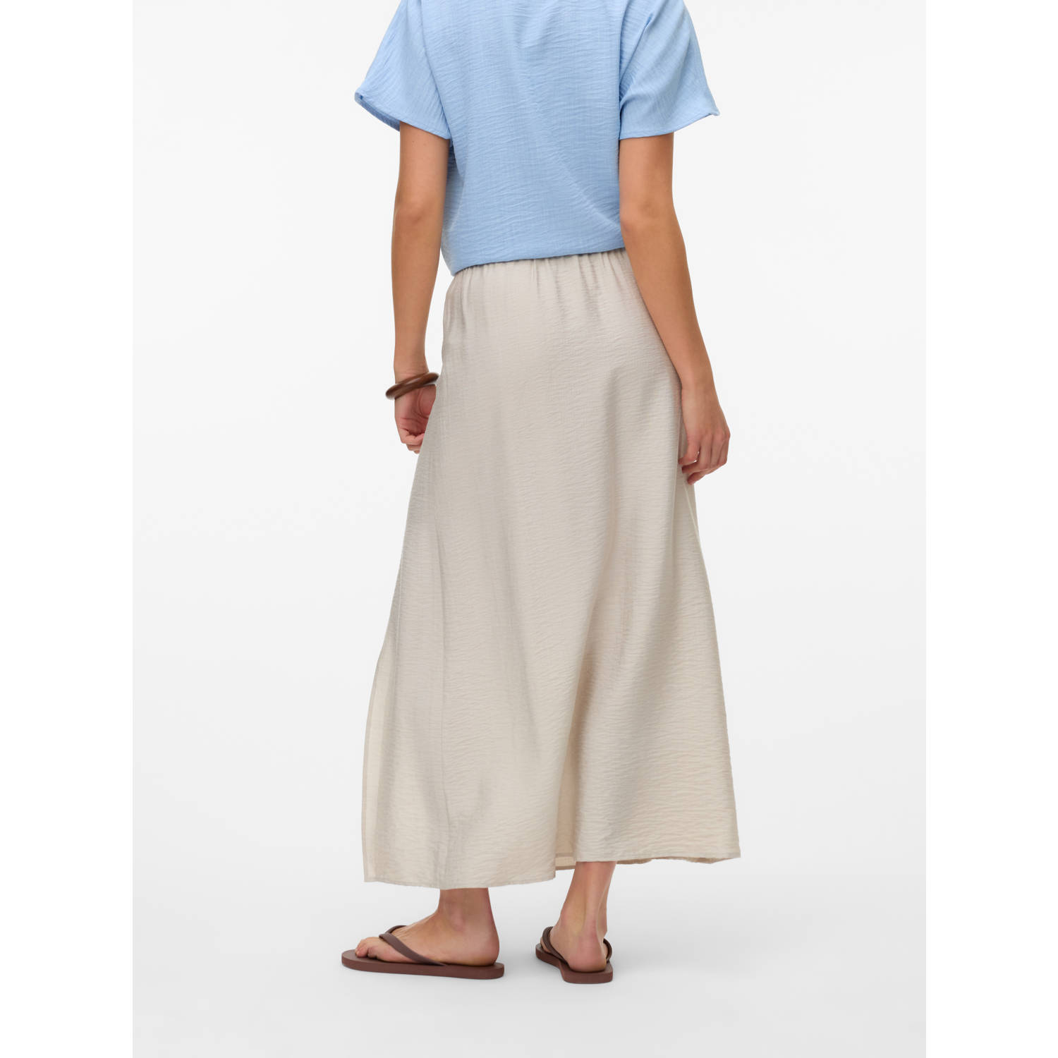 VERO MODA midi rok lichtgrijs