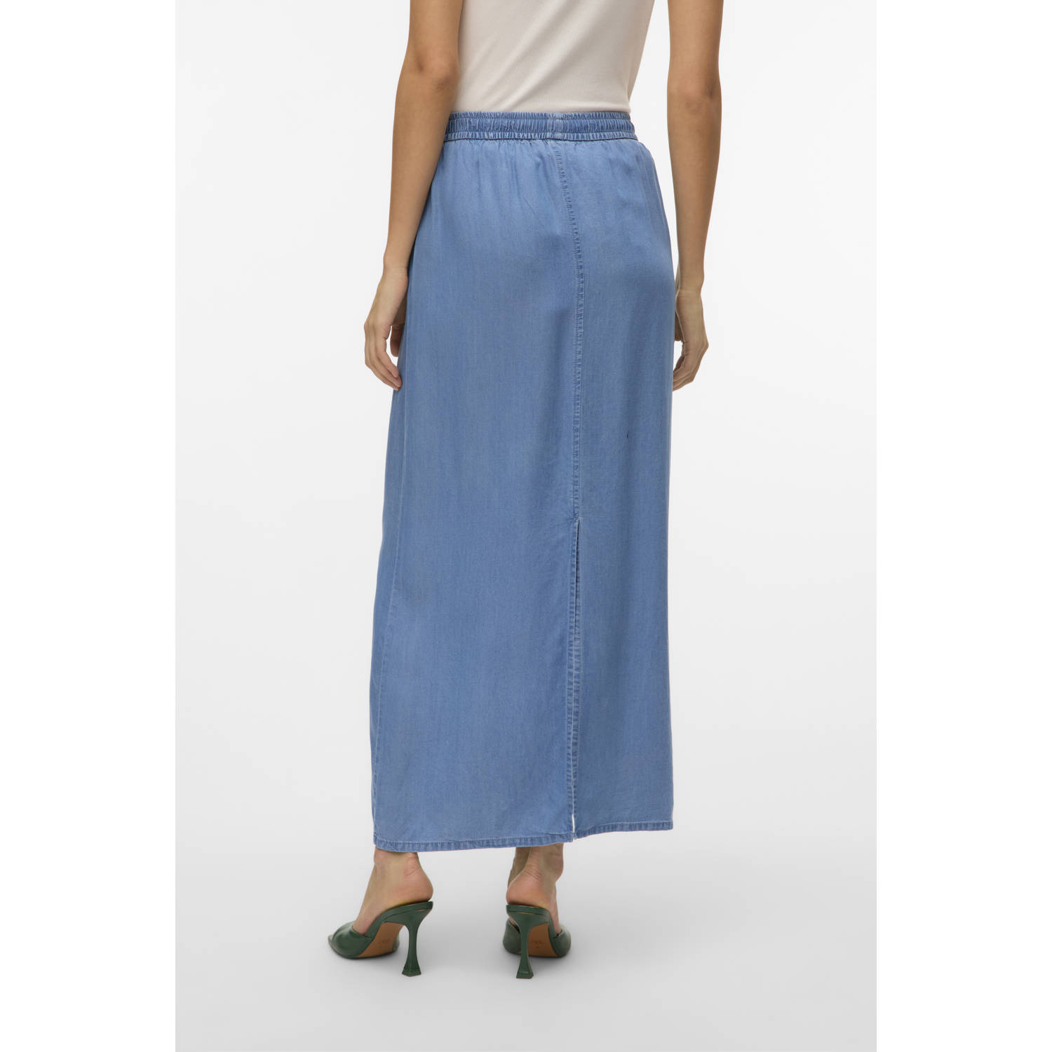 VERO MODA midi rok medium blue denim