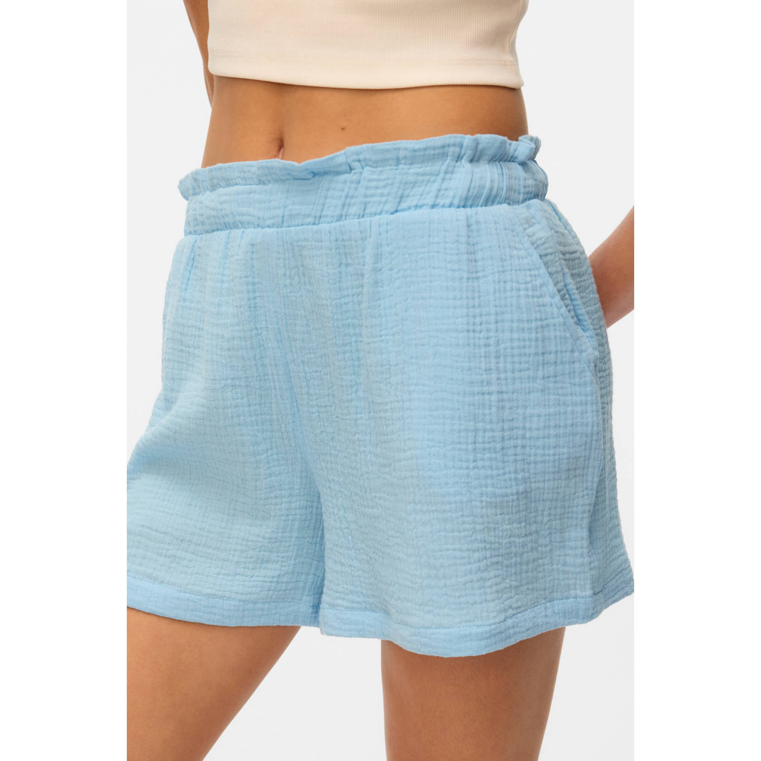 VERO MODA high waist casual short blauw