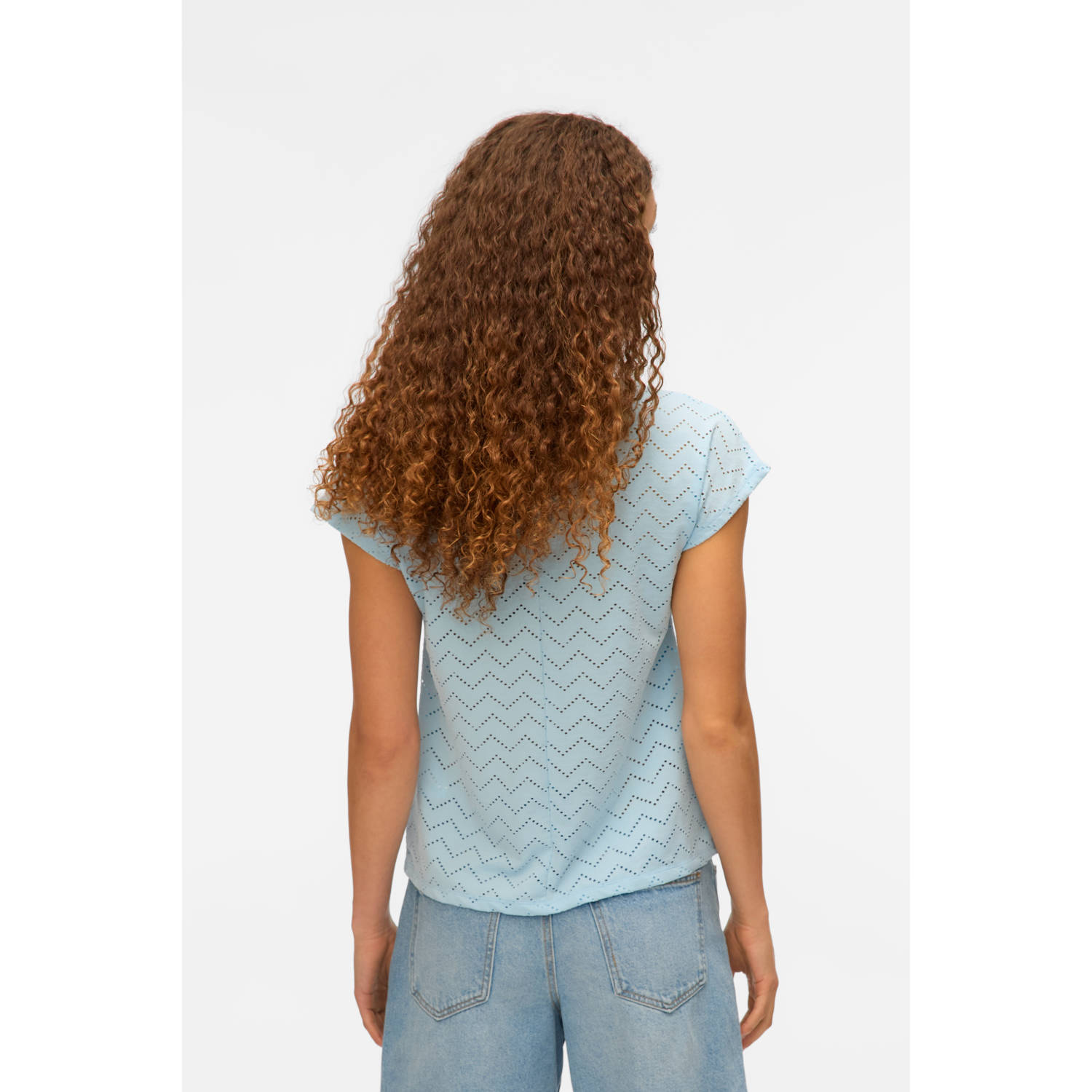 VERO MODA top lichtblauw ajour