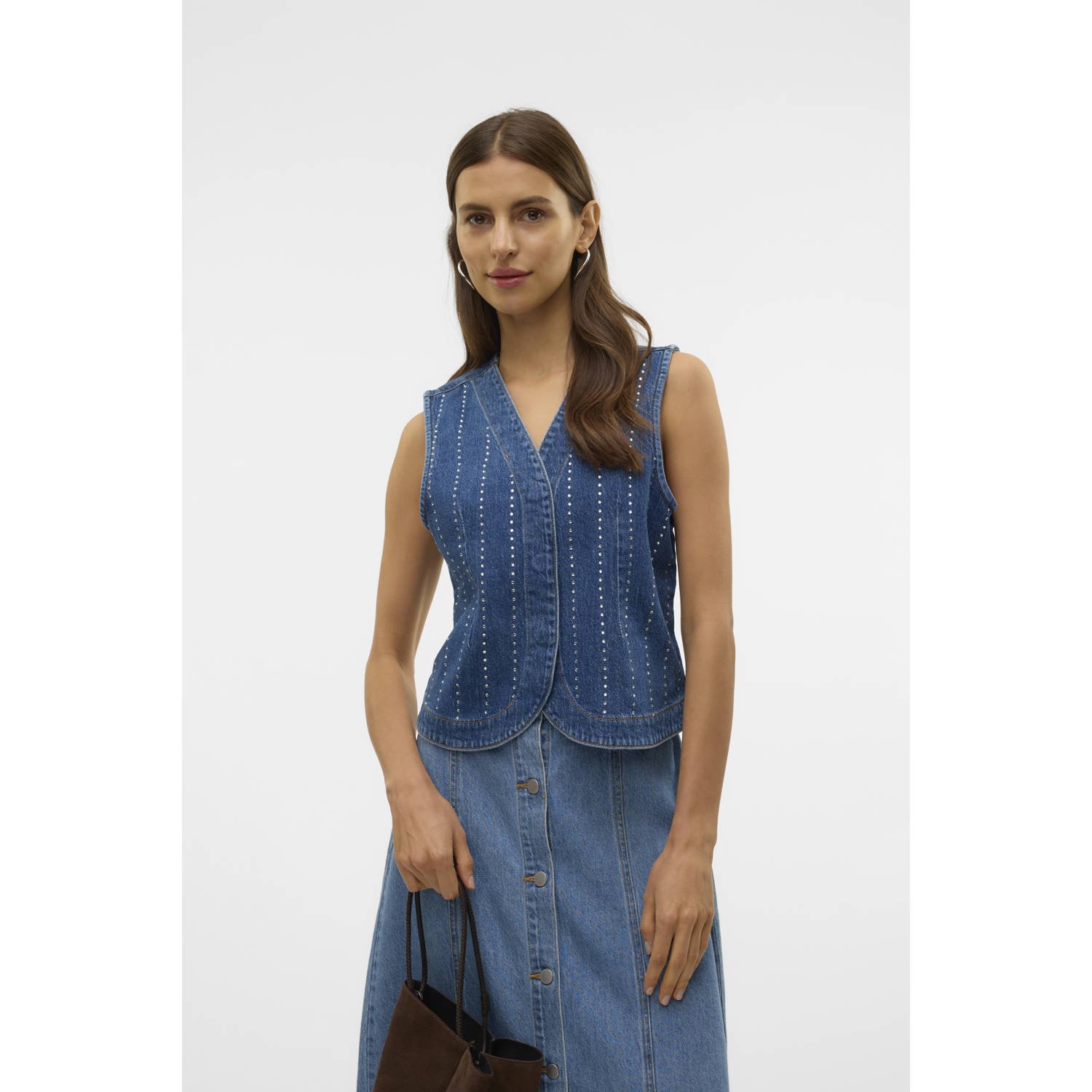 VERO MODA denim gilet medium blue denim