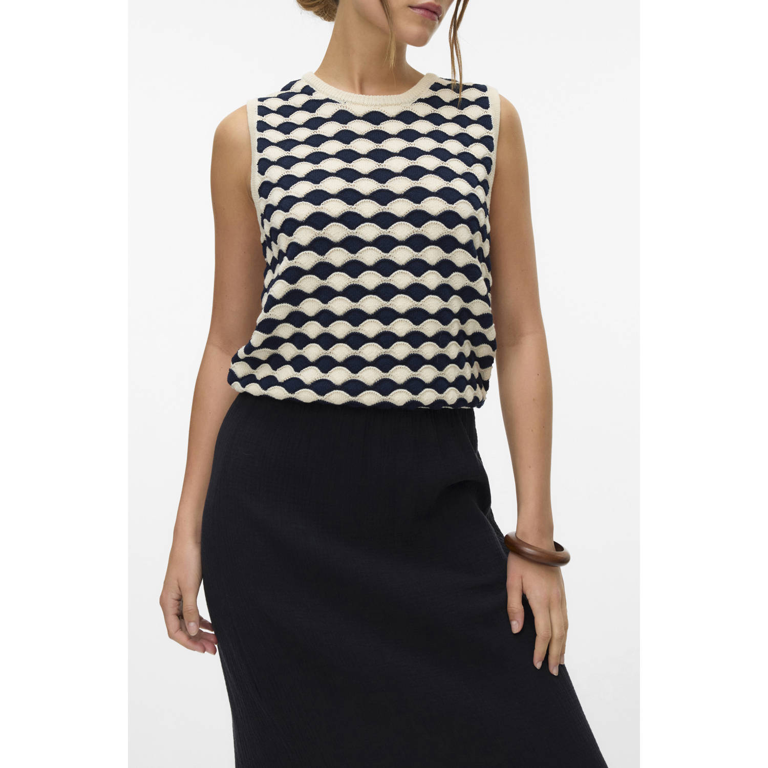 VERO MODA top blauw gebreid