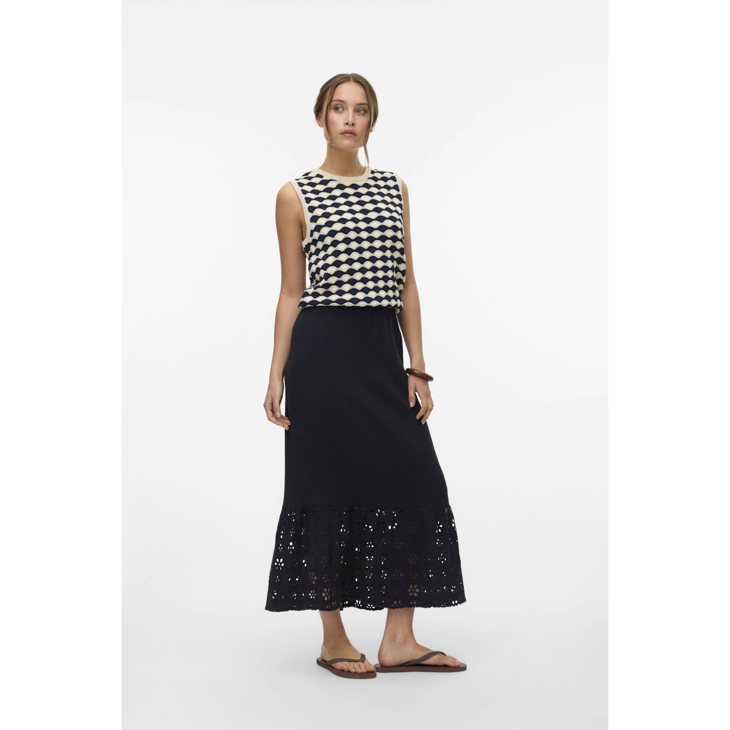 VERO MODA top blauw gebreid