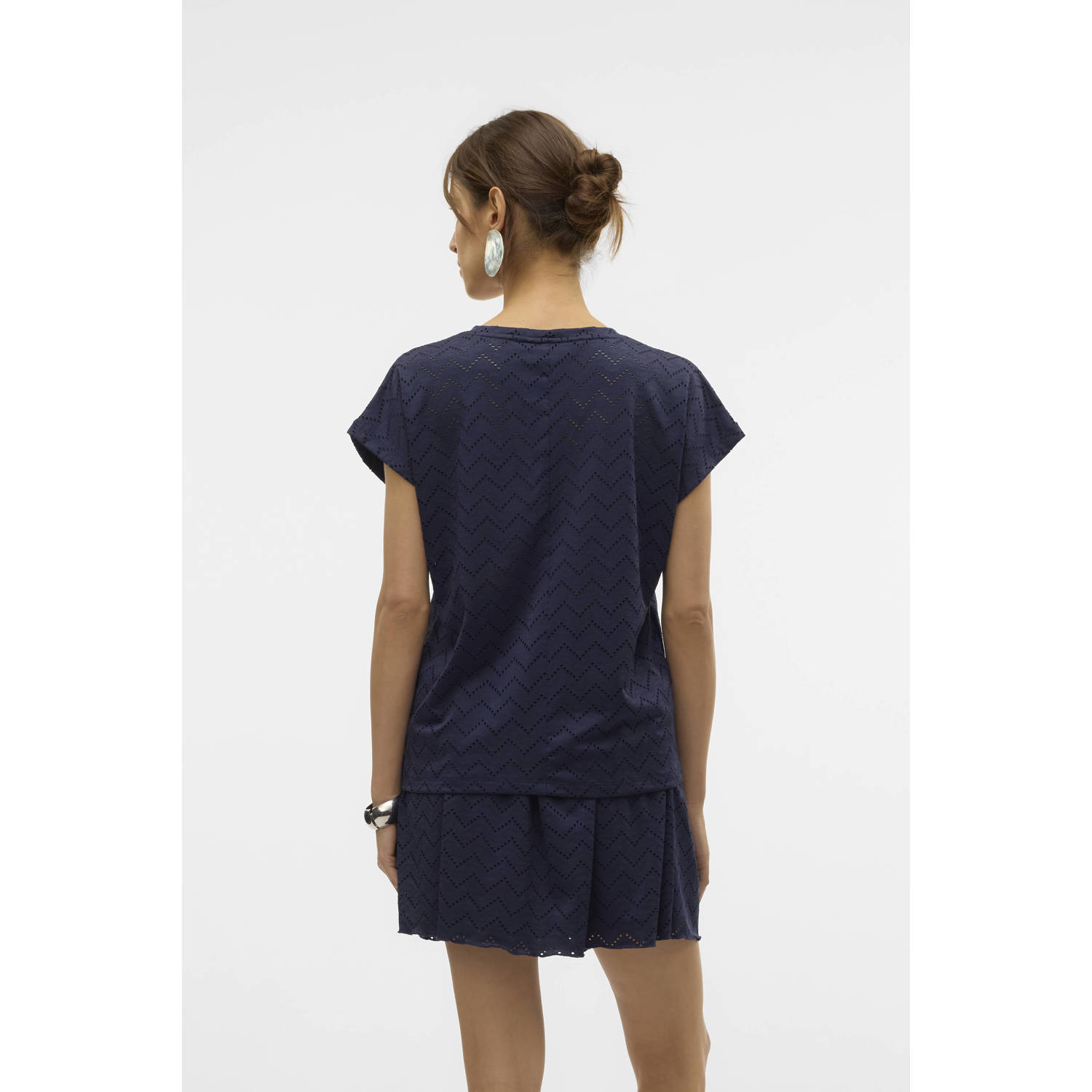 VERO MODA top donkerblauw ajour