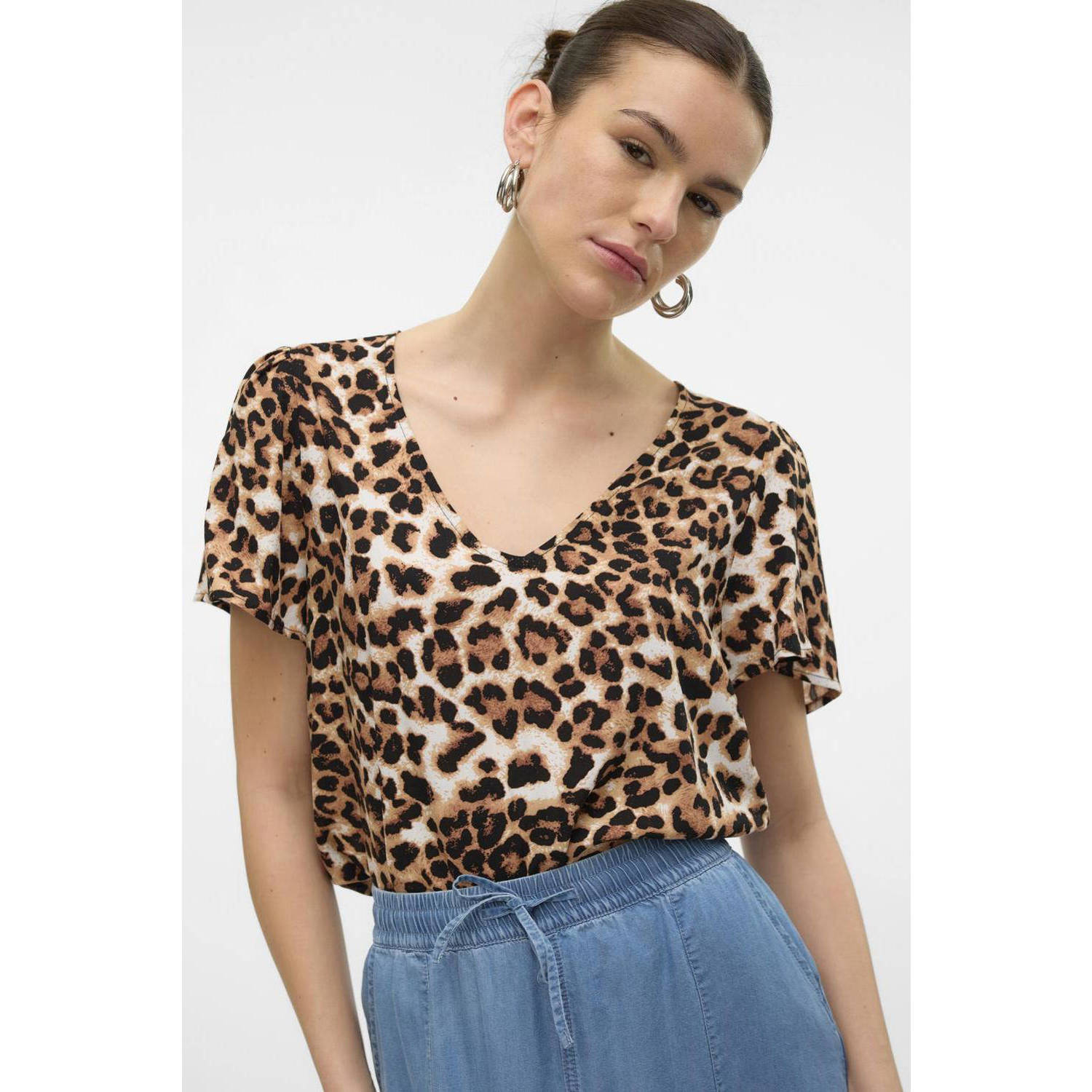 VERO MODA T-shirt donkerbruin