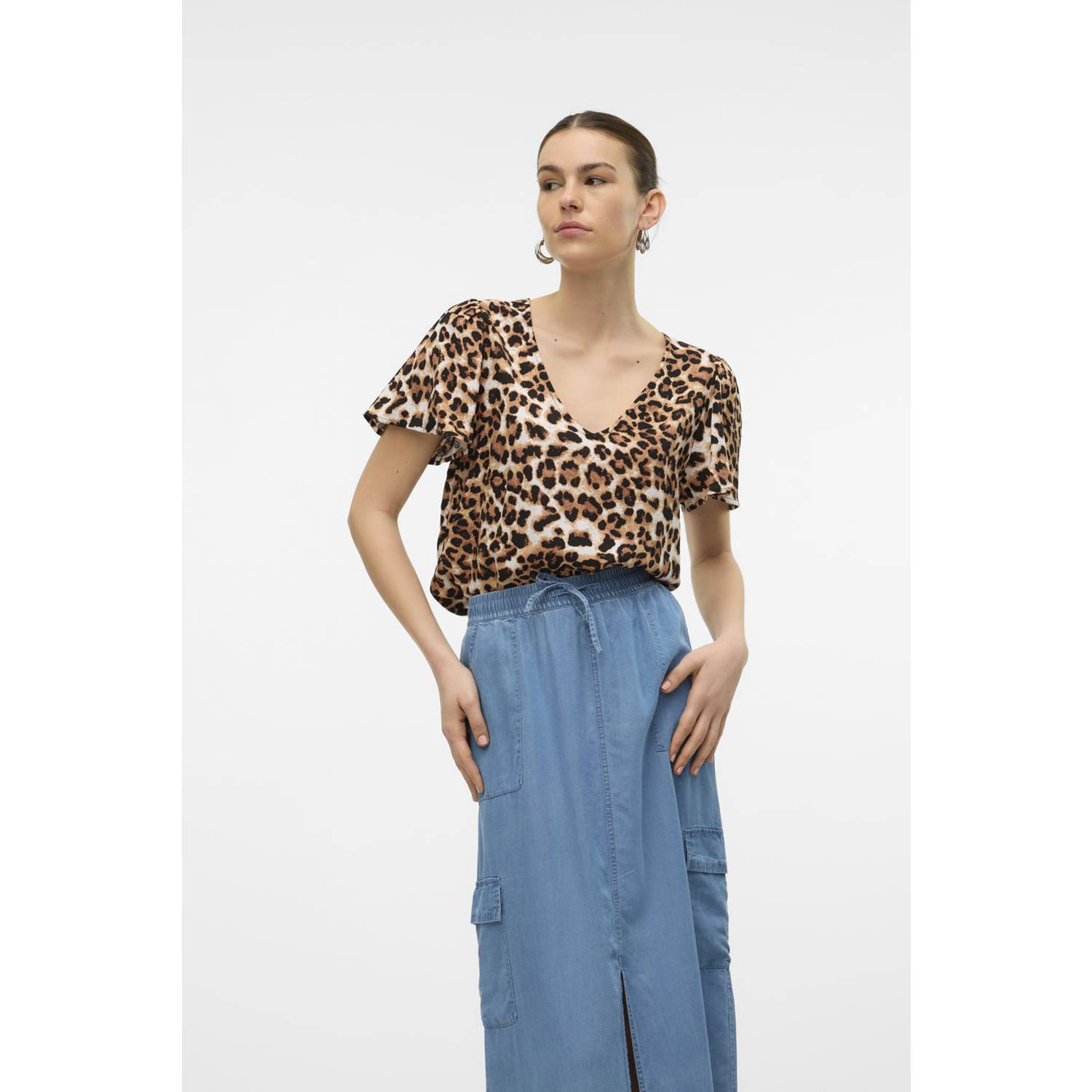 VERO MODA T-shirt donkerbruin
