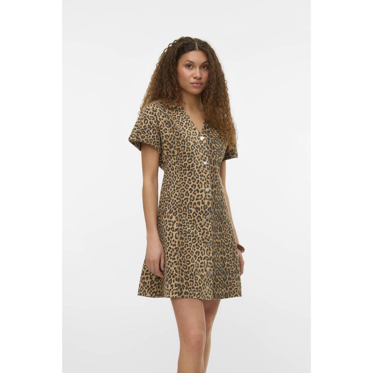 Vero Moda Penelope V-neck Denim Short Jurk Dames