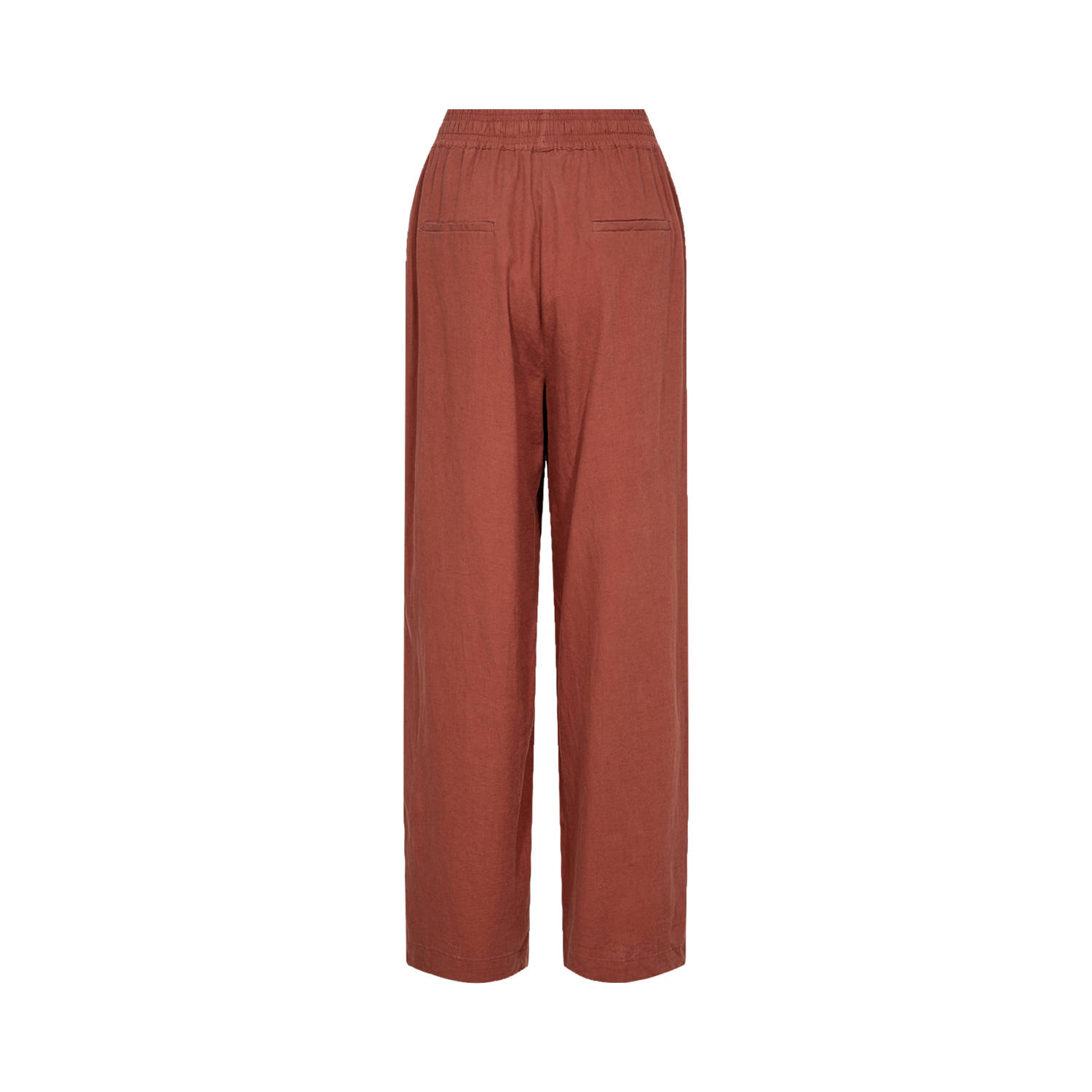 Soyaconcept linnen wide leg high waist broek donker oranje