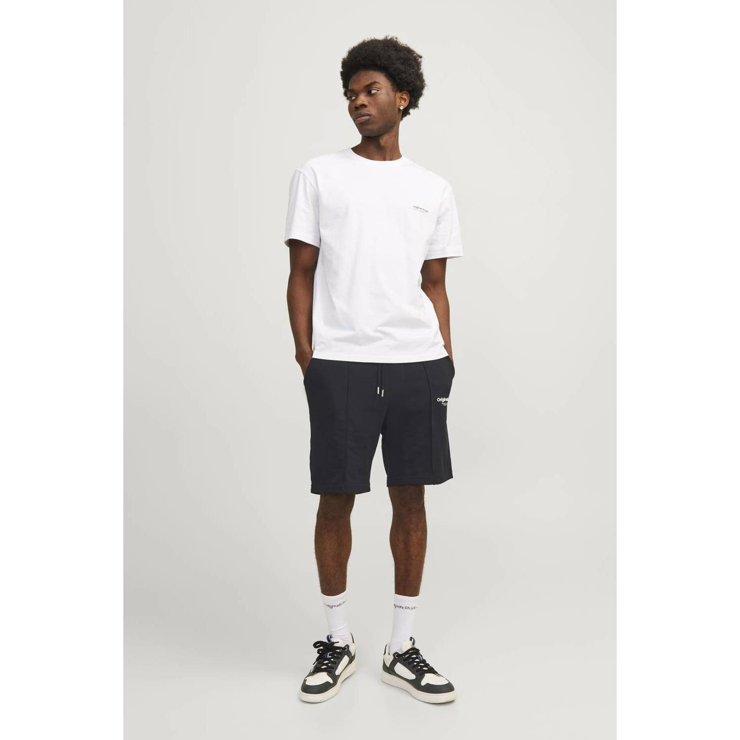 JACK & JONES PANTS STUDIO loose sweatshort zwart