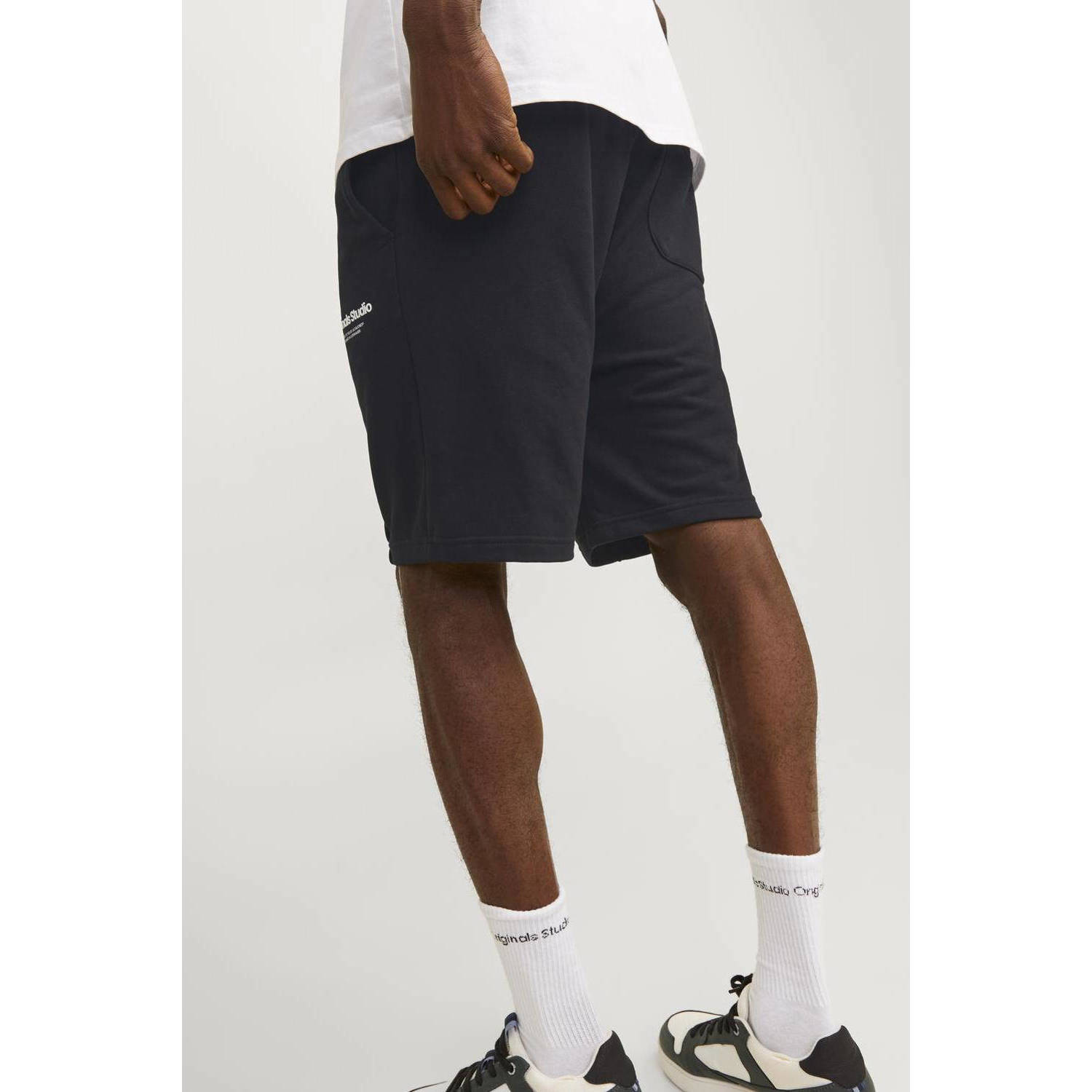 JACK & JONES PANTS STUDIO loose sweatshort zwart