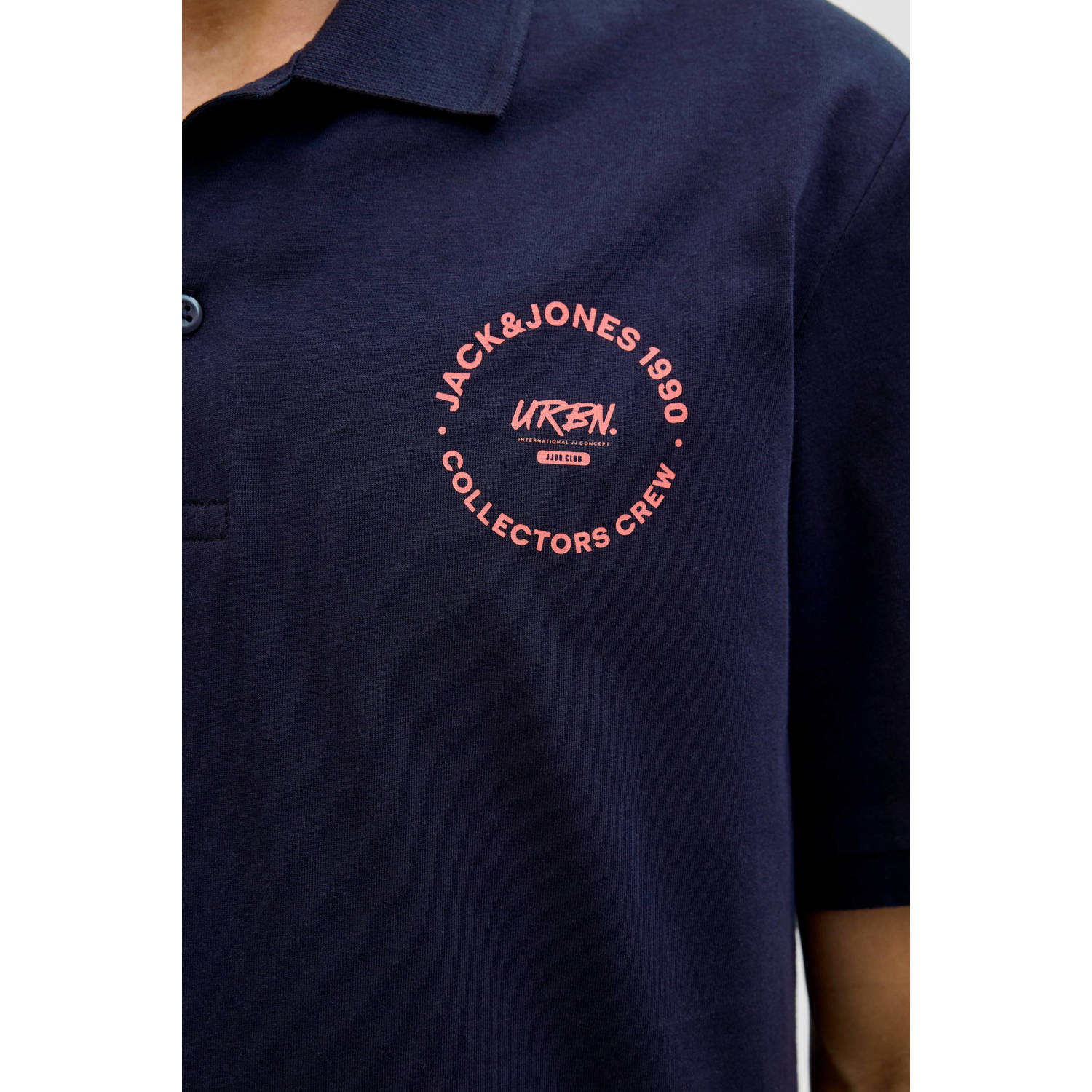 JACK & JONES regular polo donkerblauw