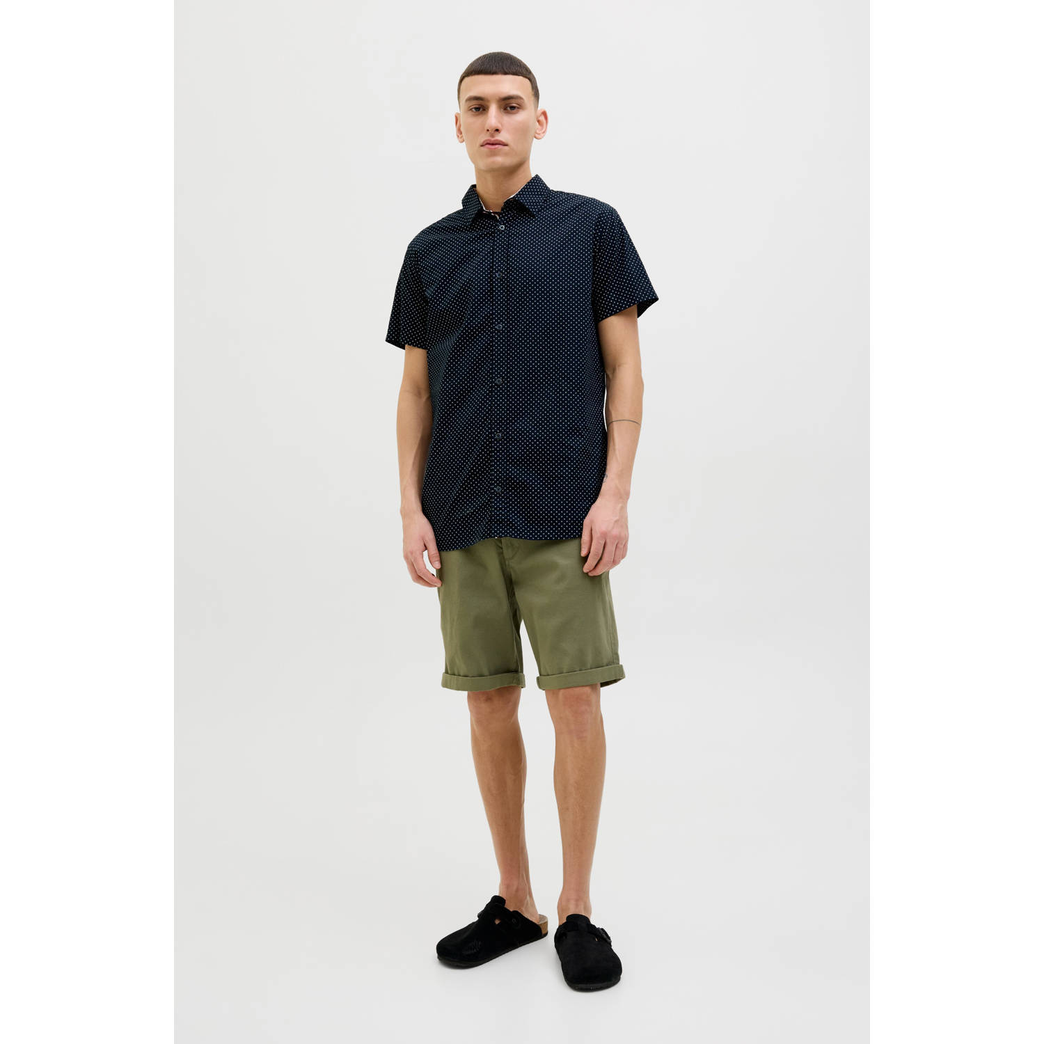 JACK & JONES casual overhemd donkerblauw