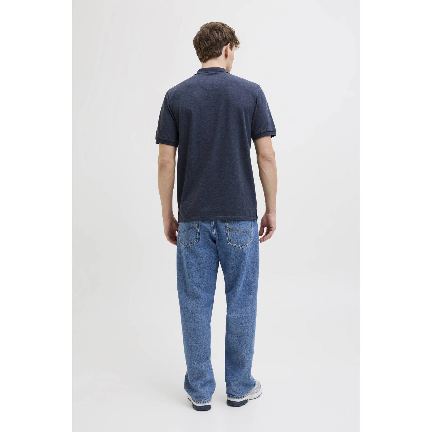 JACK & JONES regular polo donkerblauw