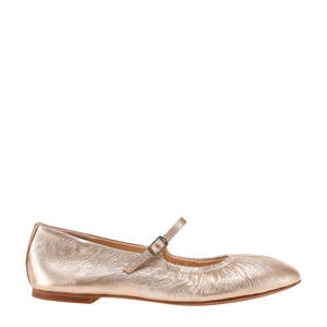   leren ballerina's goud