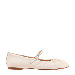   leren ballerina's ecru