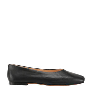   leren ballerina's zwart