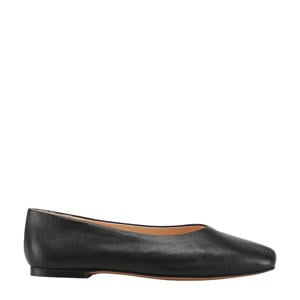 leren ballerina's zwart