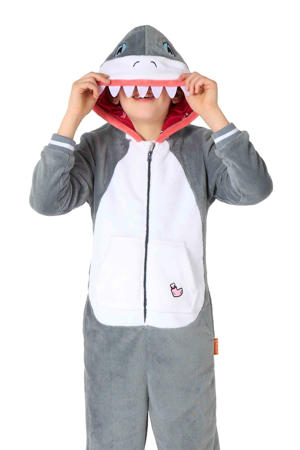 onesie haai grijs/wit