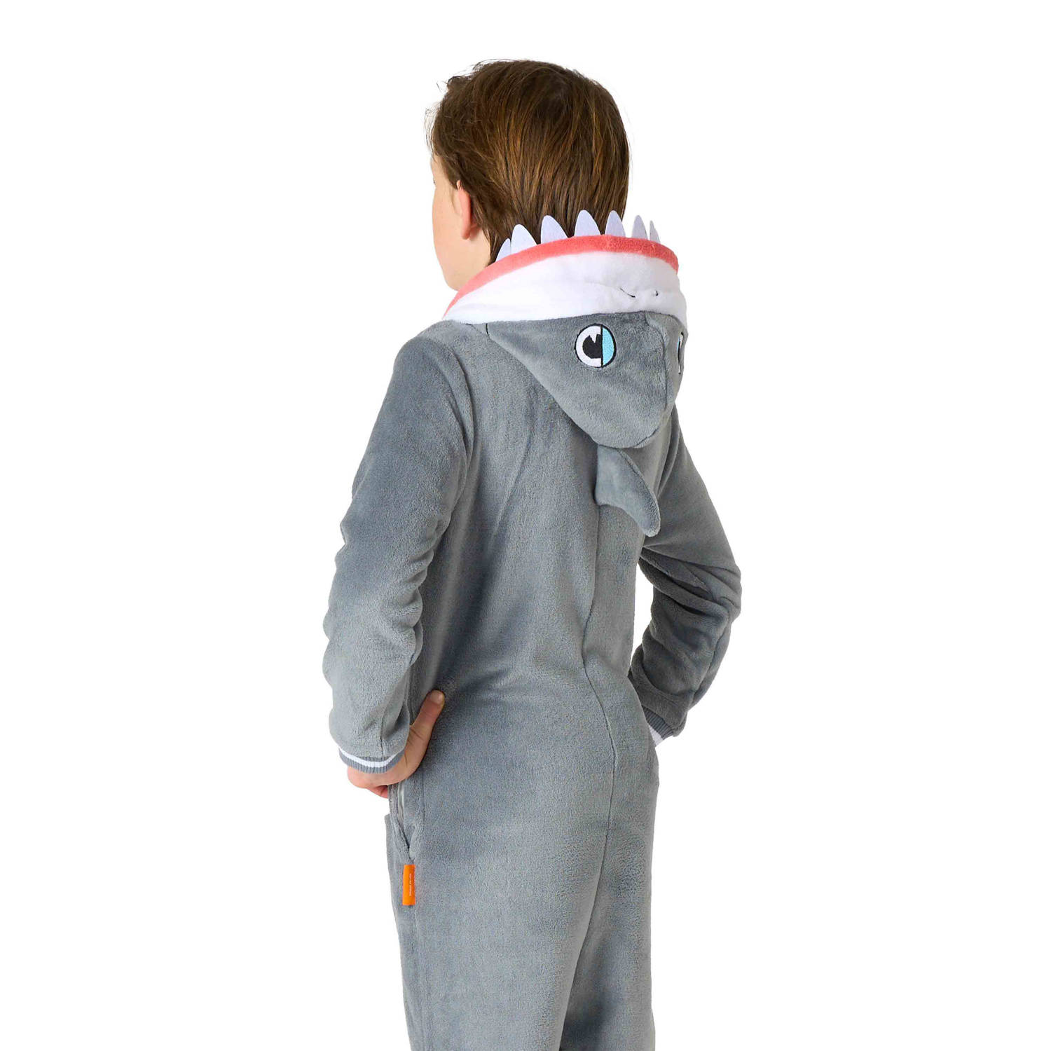 OppoSuits onesie haai grijs wit