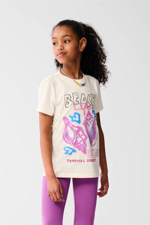 T-shirt ecru met glitter