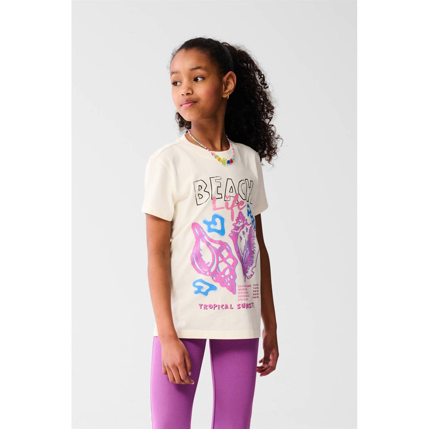 Shoeby T-shirt ecru met glitter