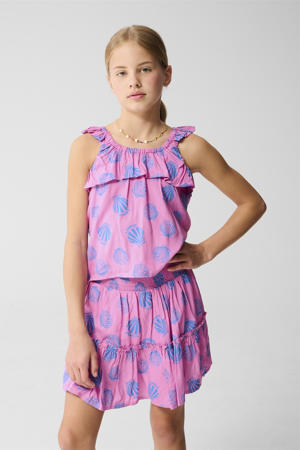 mouwloze top roze