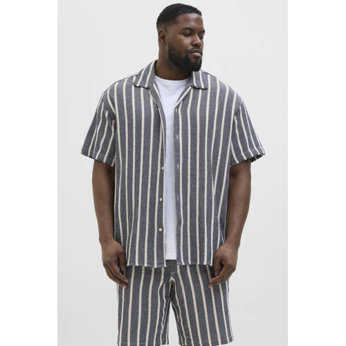 JACK & JONES PLUS SIZE casual overhemd met textuur blauw afbeelding