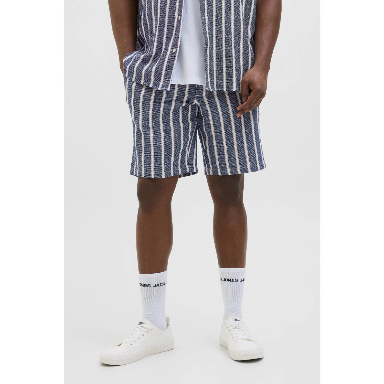 Jack & Jones PlusSize Sweatshort JPSTJAIDEN COBA STRIPE JOG SHORT SN PLS