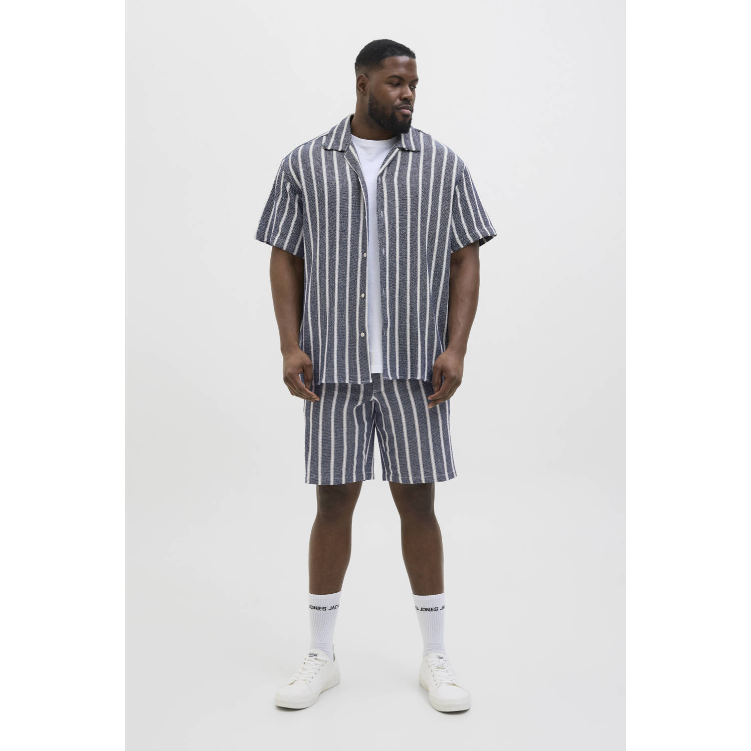 JACK & JONES PLUS SIZE relaxed casual short blauw