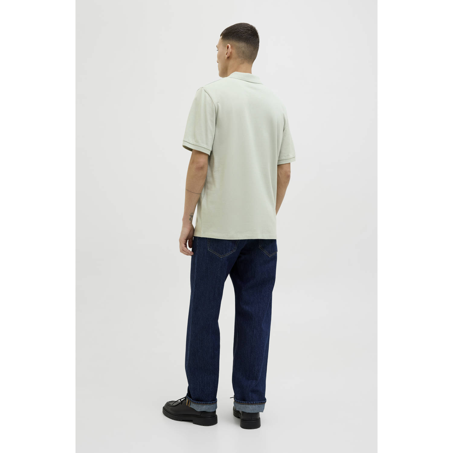 JACK & JONES PREMIUM regular polo grijsgroen